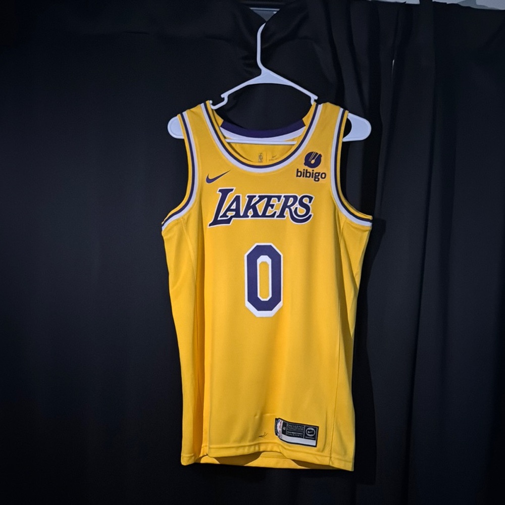 Nike Yellow and Purple Lakers Jersey